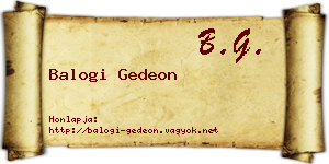 Balogi Gedeon névjegykártya